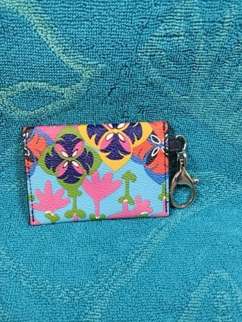 Vera Bradley Pink Multicolor Keychain Card Holder